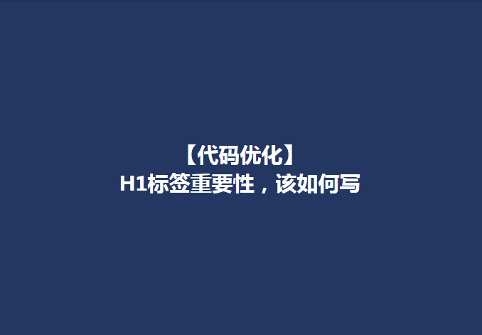 【代码优化】网站代码优化 H1 标签